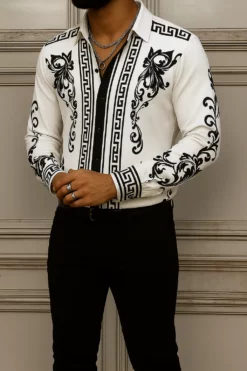 VERSACE Long Sleeves Button Down Shirt Limited For Men DC-CCY-30062505
